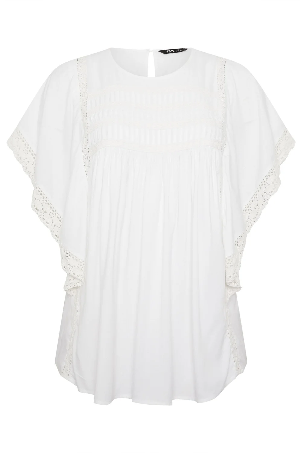 Yours Curve White Embroidered Blouse - 30-32 Image 5