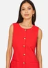 Yumi Red Viscose Button Detail Shift Dress - 16 Image 3