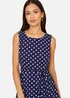 Yumi Navy Spot Tiered Midi Dress - 12 Image 3