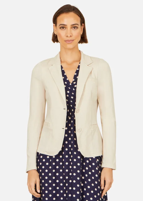 Yumi Beige Stretch Cotton Blazer - 8 Image 1