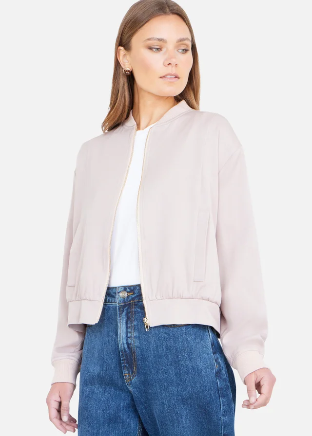 Yumi Stone Relaxed Lightweight Bomber Jacket