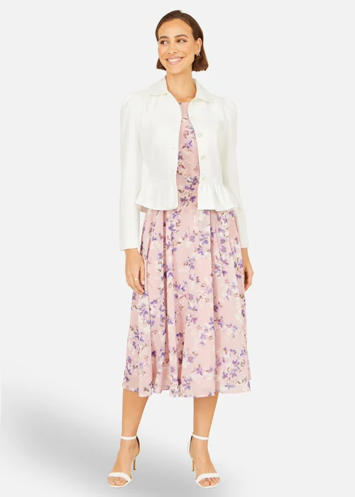 Yumi White Peplum Fitted Jacket - 16 Image 3