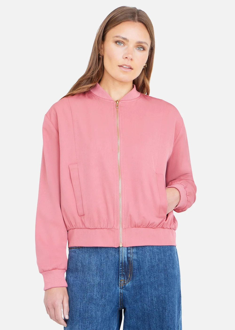 Yumi Pink Relaxed Lightweight Bomber Jacket - 10 Image 3