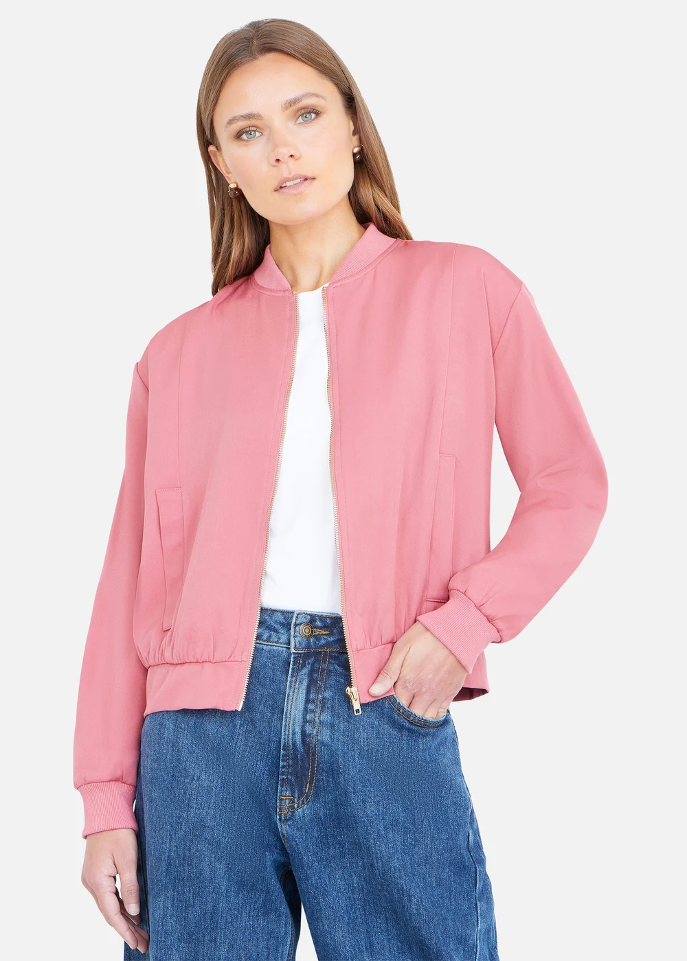 Yumi Pink Relaxed Lightweight Bomber Jacket - 10 Image 2