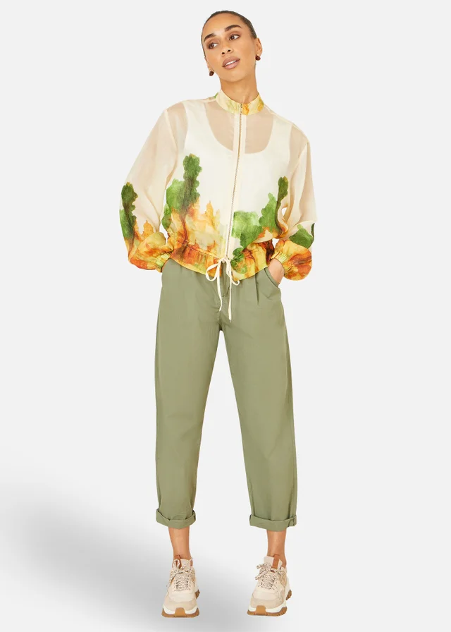 Yumi Printed Lightweight Bomber Jacket
