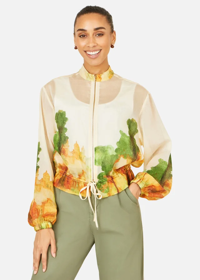 Yumi Printed Lightweight Bomber Jacket
