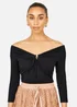 Yumi Black Off The Shoulder Jersey Top - 8 Image 1