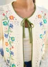 Yumi Ivory Crochet Knitted Tie Cardigan - S Image 3