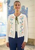 Yumi Ivory Crochet Knitted Tie Cardigan - S Image 1