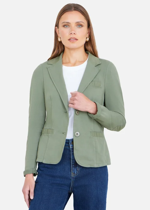 Yumi Green Stretch Cotton Blazer - 16 Image 1