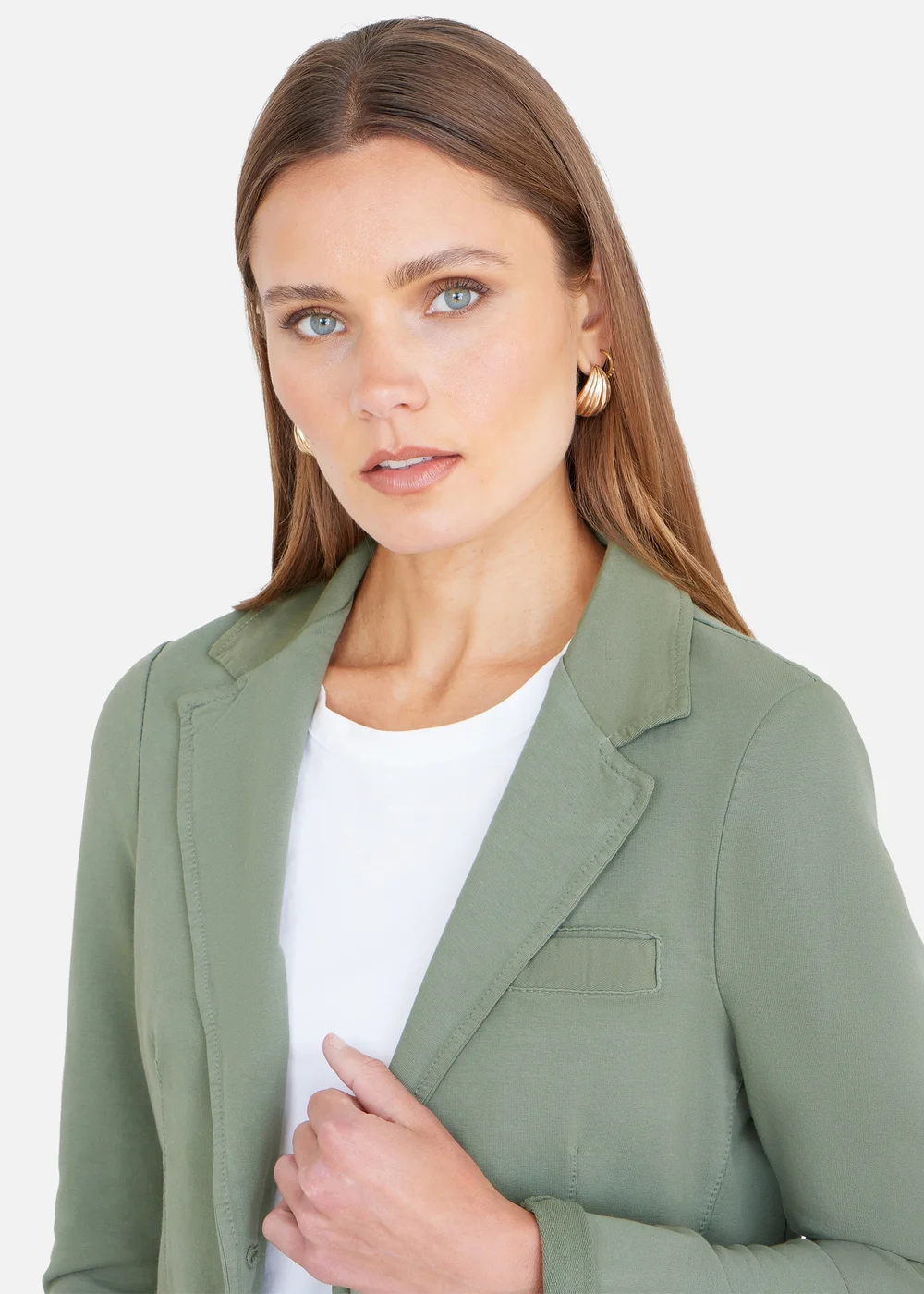 Yumi Green Stretch Cotton Blazer - 16 Image 3