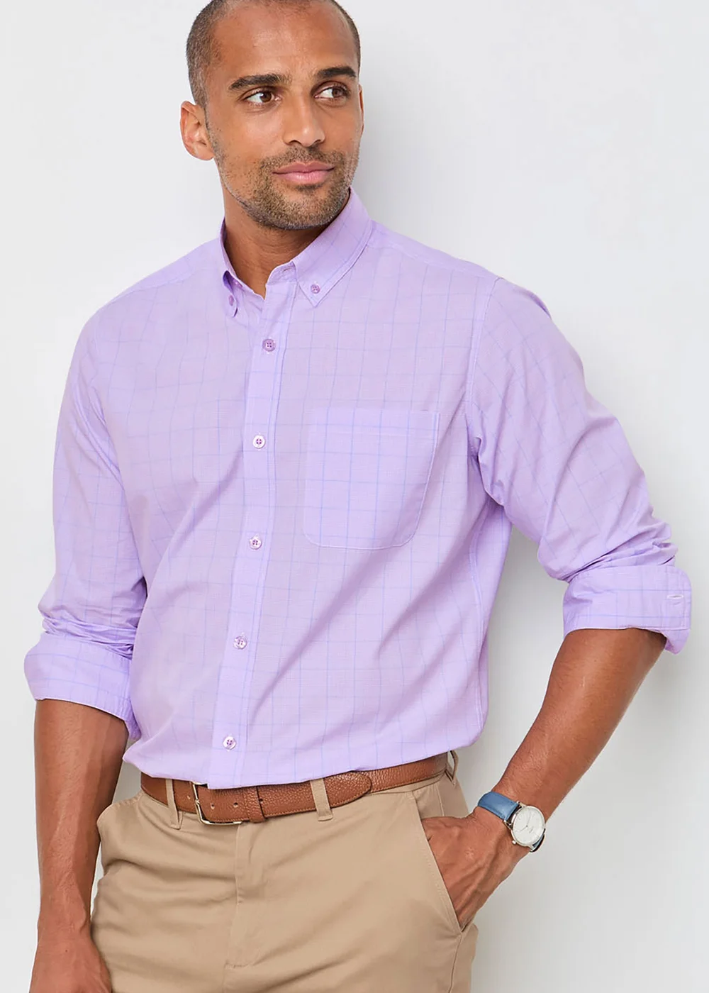 Cotton Traders Soft Iris Long Sleeve Classic Poplin Shirt - 2XL Image 4