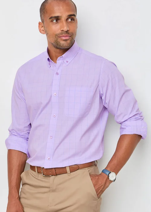 Cotton Traders Soft Iris Long Sleeve Classic Poplin Shirt - 2XL Image 4