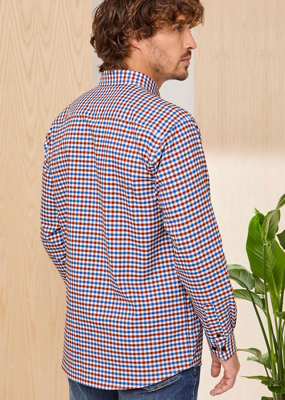 Cotton Traders Maroon Red Signature Long Sleeve Oxford Shirt - M Image 2