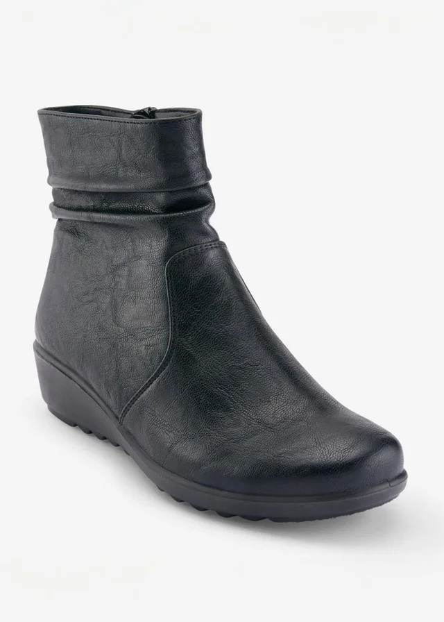 Cotton Traders Black Core Comfort Flexisole Boots