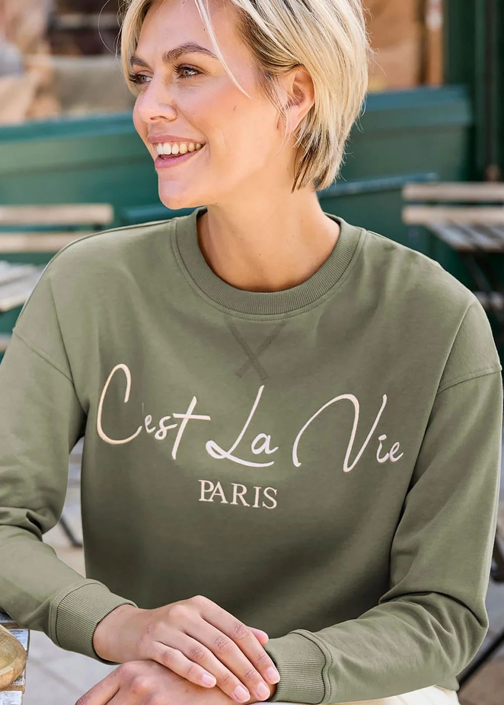 Cotton Traders Forest Green Printed Sweatshirt - 12 Image 3