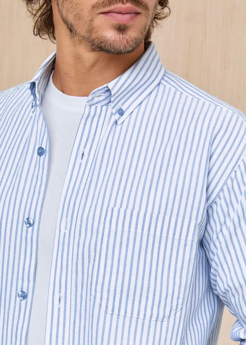 Cotton Traders Powder Blue Signature Long Sleeve Oxford Shirt - 2XL Image 4