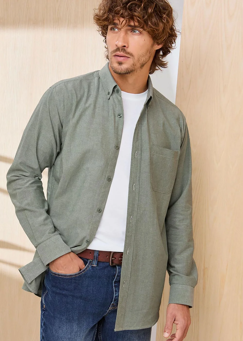 Cotton Traders Meadow Signature Long Sleeve Oxford Shirt - 3XL Image 1