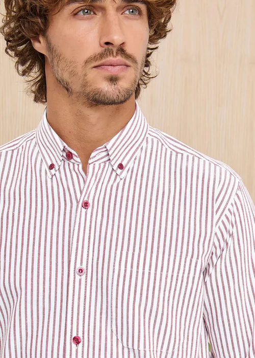 Cotton Traders Deep Rust Signature Long Sleeve Oxford Shirt - 5XL Image 3