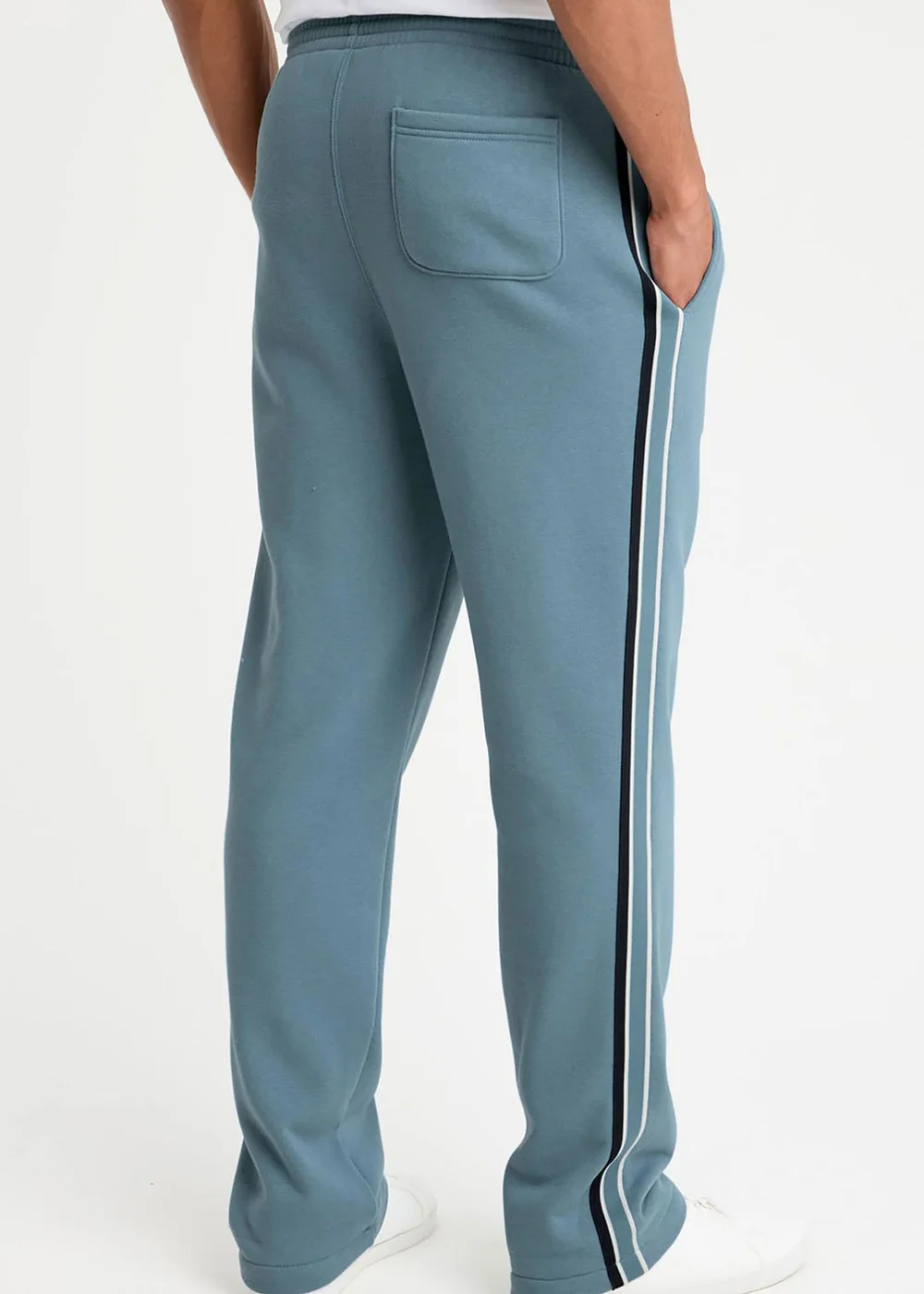 Cotton Traders Washed Aqua Side Detail Jog Pants - L/L29 Image 2
