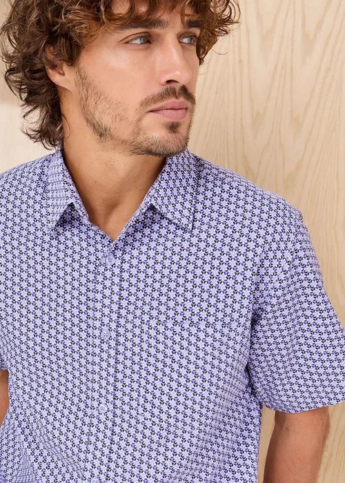 Cotton Traders Soft Iris Signature Short Sleeve Soft Touch Print Shirt - 3XL Image 3
