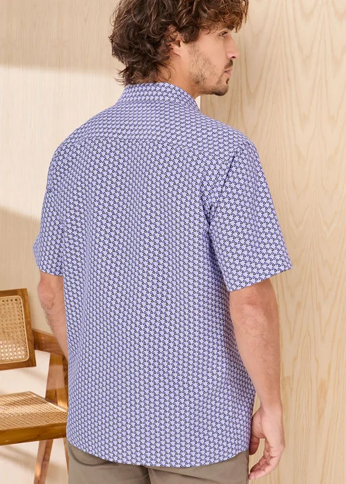 Cotton Traders Soft Iris Signature Short Sleeve Soft Touch Print Shirt - 3XL Image 2