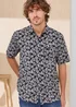Cotton Traders Black Signature Short Sleeve Soft Touch Print Shirt - 3XL Image 1
