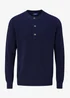 Cotton Traders Navy Signature Button Neck Crew Jumper - M Image 4