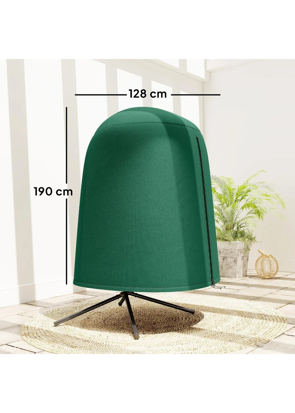 Outsunny Green Hanging Egg Chair Cover Garden Swing Chair Cover Waterproof - One Size Image 3