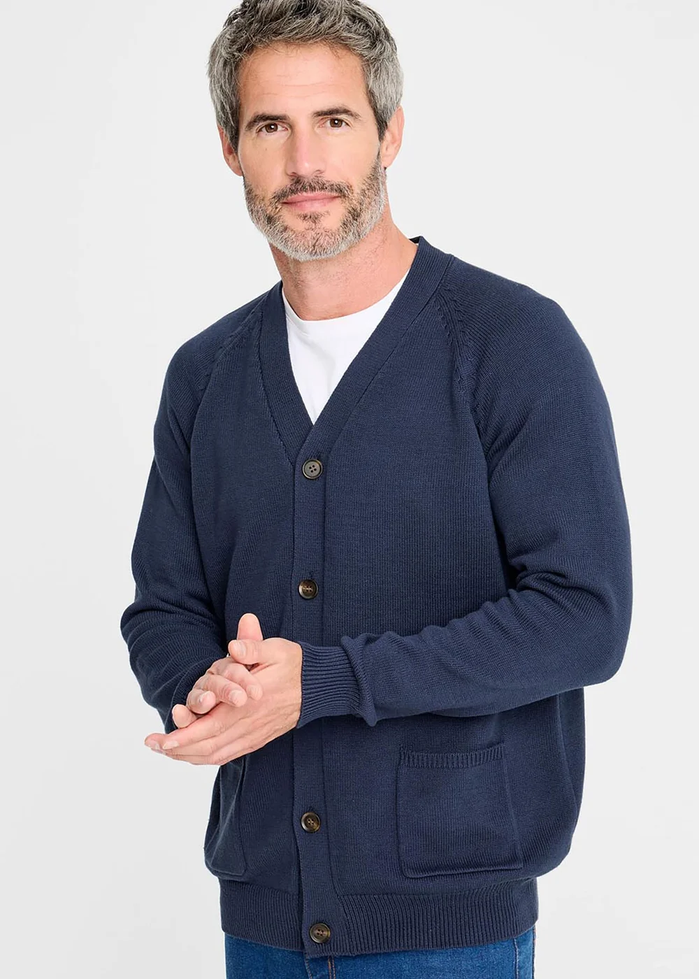 Cotton Traders Dark Sky Cotton Button Through Cardigan - 3XL Image 1