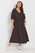 Yours Curve Chocolate Brown Polka Dot Dress - 22-24 Image 1