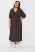 Yours Curve Chocolate Brown Polka Dot Dress - 22-24 Image 2