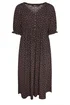 Yours Curve Chocolate Brown Polka Dot Dress - 22-24 Image 5