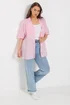 Yours Curve Pink Short Sleeve Linen Shirt - 26-28 Image 4