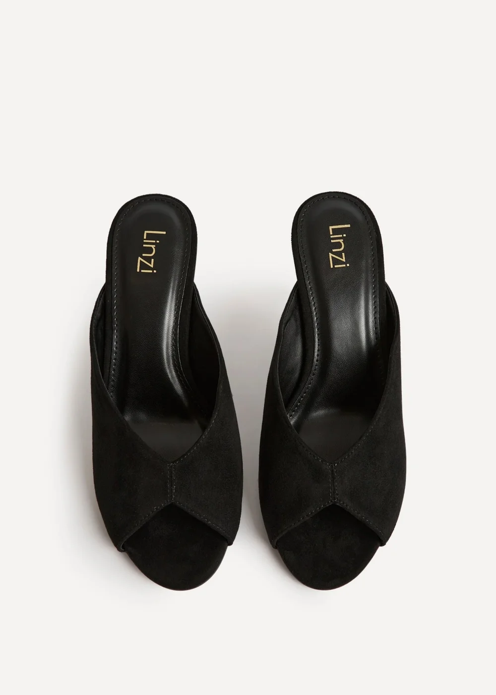 Linzi Marseille Black Peep Toe Mule Heels - Size 6 Image 4