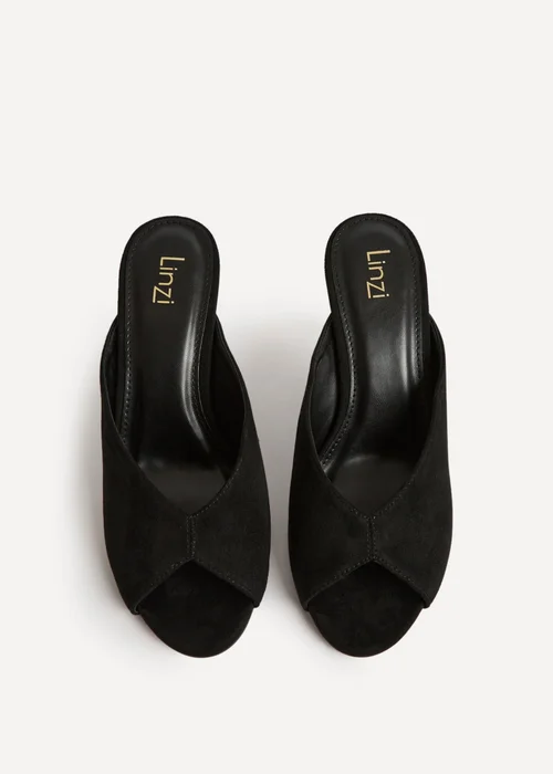 Linzi Marseille Black Peep Toe Mule Heels - Size 6 Image 4