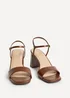 Linzi Reveal Brown Faux Leather Block Heeled Sandals - Size 7 Image 3