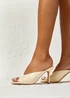 Linzi Marseille Ivory Peep Toe Mule Heels - Size 7 Image 1