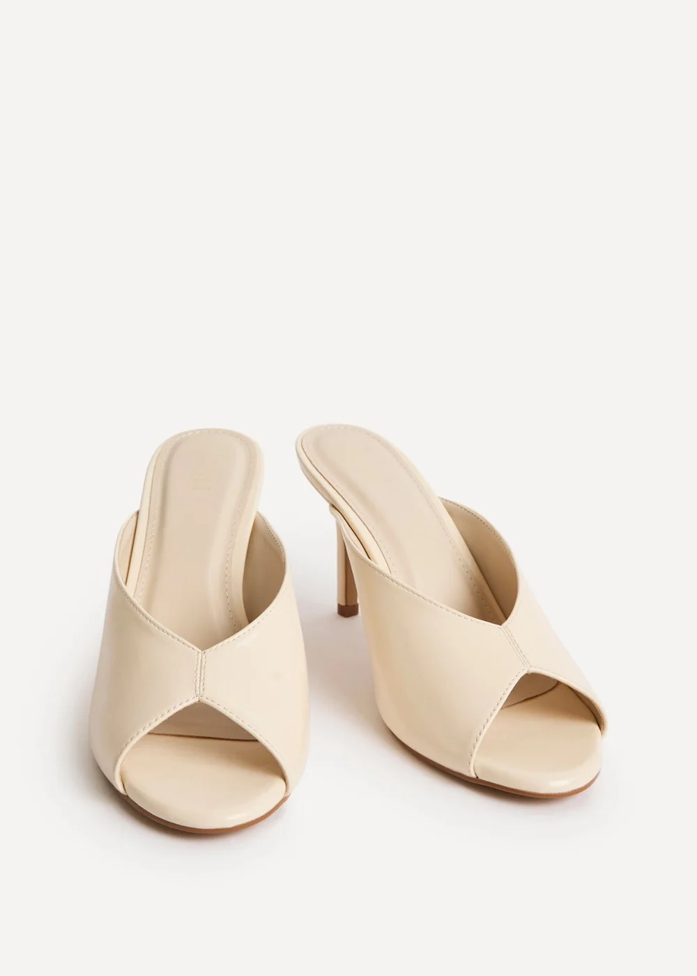 Linzi Marseille Ivory Peep Toe Mule Heels - Size 7 Image 3