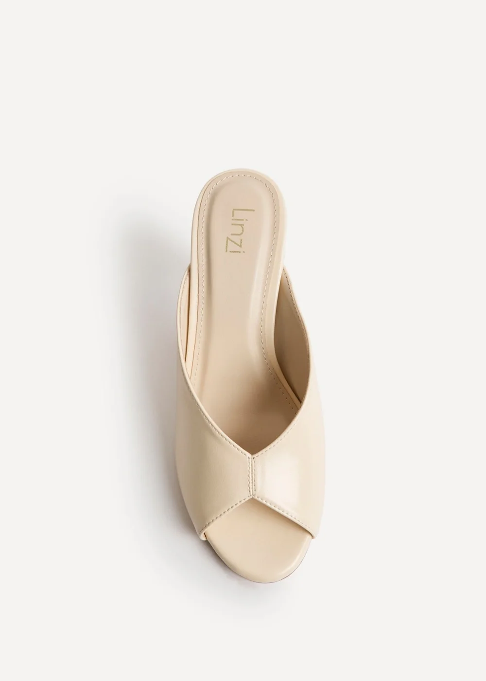 Linzi Marseille Ivory Peep Toe Mule Heels - Size 7 Image 4