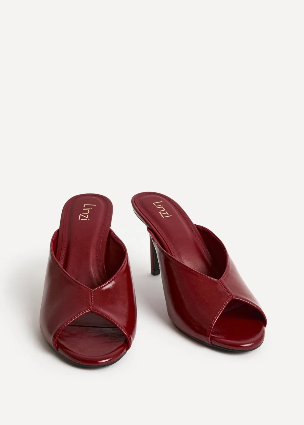 Linzi Marseille Red Peep Toe Mule Heels - Size 5 Image 3