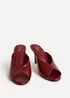 Linzi Marseille Red Peep Toe Mule Heels - Size 5 Image 3