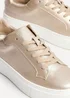 Linzi Jersey Gold Faux Leather Trainers - Size 6 Image 5