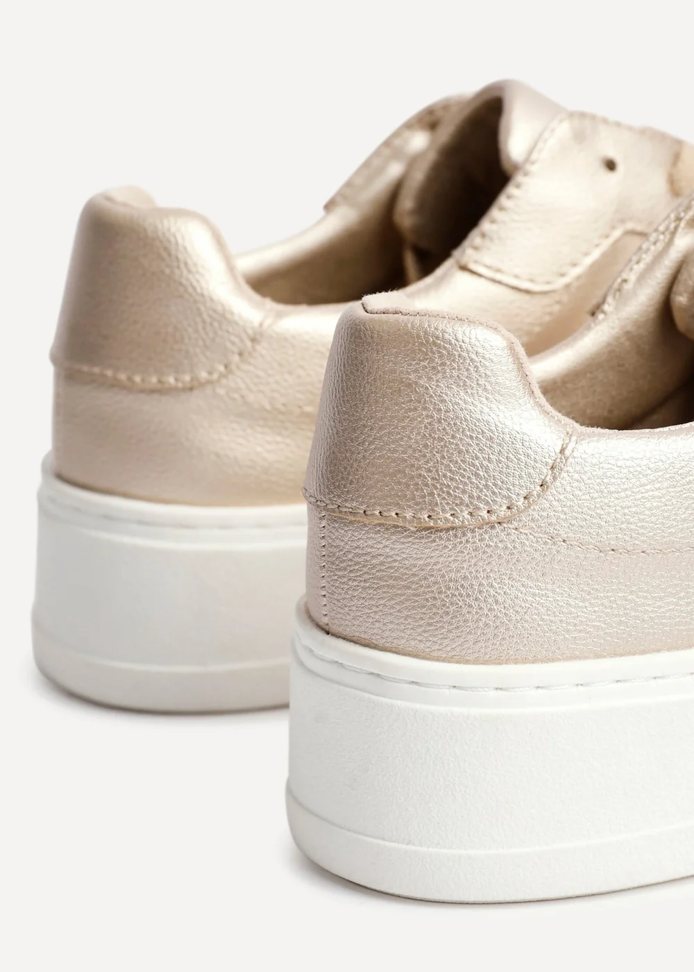 Linzi Jersey Gold Faux Leather Trainers - Size 6 Image 4