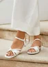Linzi Spellbound Bridal Ivory Satin Low Heel Sandals - Size 6 Image 1