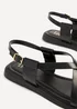 Linzi Salma Black & Gold Flat Sandals - Size 7 Image 5