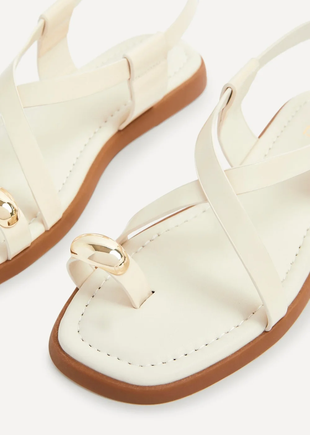 Linzi Salma Cream & Gold Flat Sandals - 8 Image 4