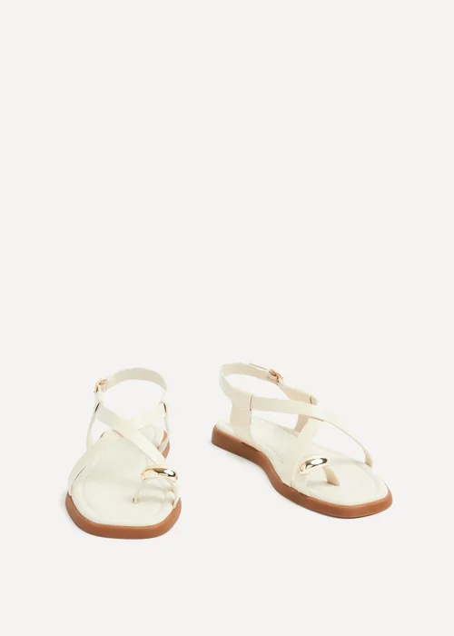 Linzi Salma Cream & Gold Flat Sandals - 8 Image 3