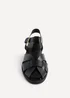 Linzi Rhoda Black Flat Fisherman Sandals - Size 6 Image 4
