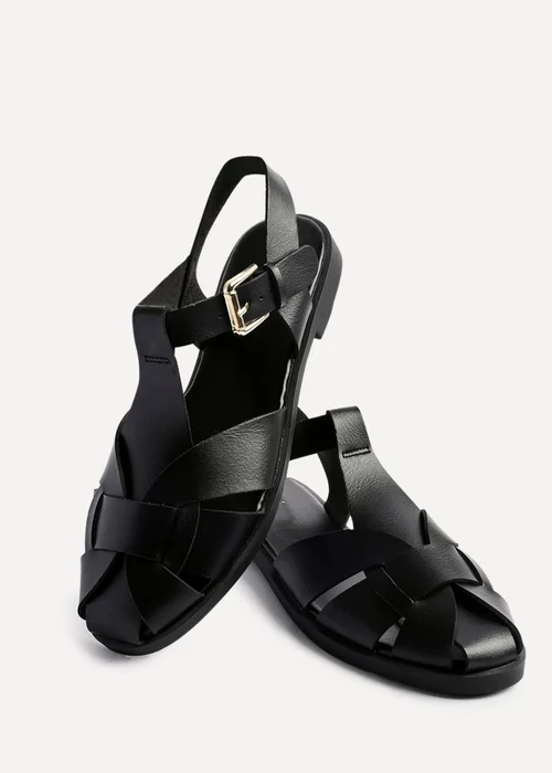 Linzi Rhoda Black Flat Fisherman Sandals - Size 6 Image 5